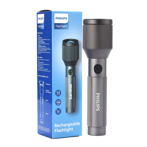 Philips Aircraft Aluminium Alloy LED Rechargeable Flashlight, 1000 lumens, SFL2142/56