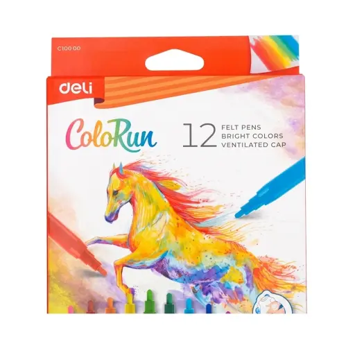 DELI COLORUN FELT PEN 12S*1PKT NO: C157-12